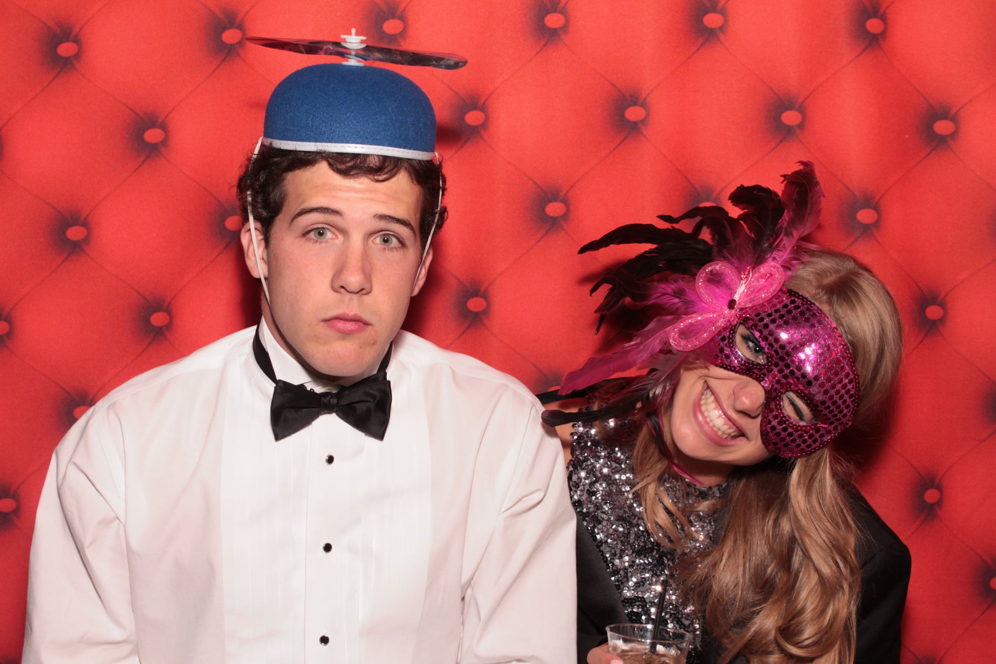 Photo Booth Rental-Couple-University-Formal-Sorority-Large-Props-Smiling