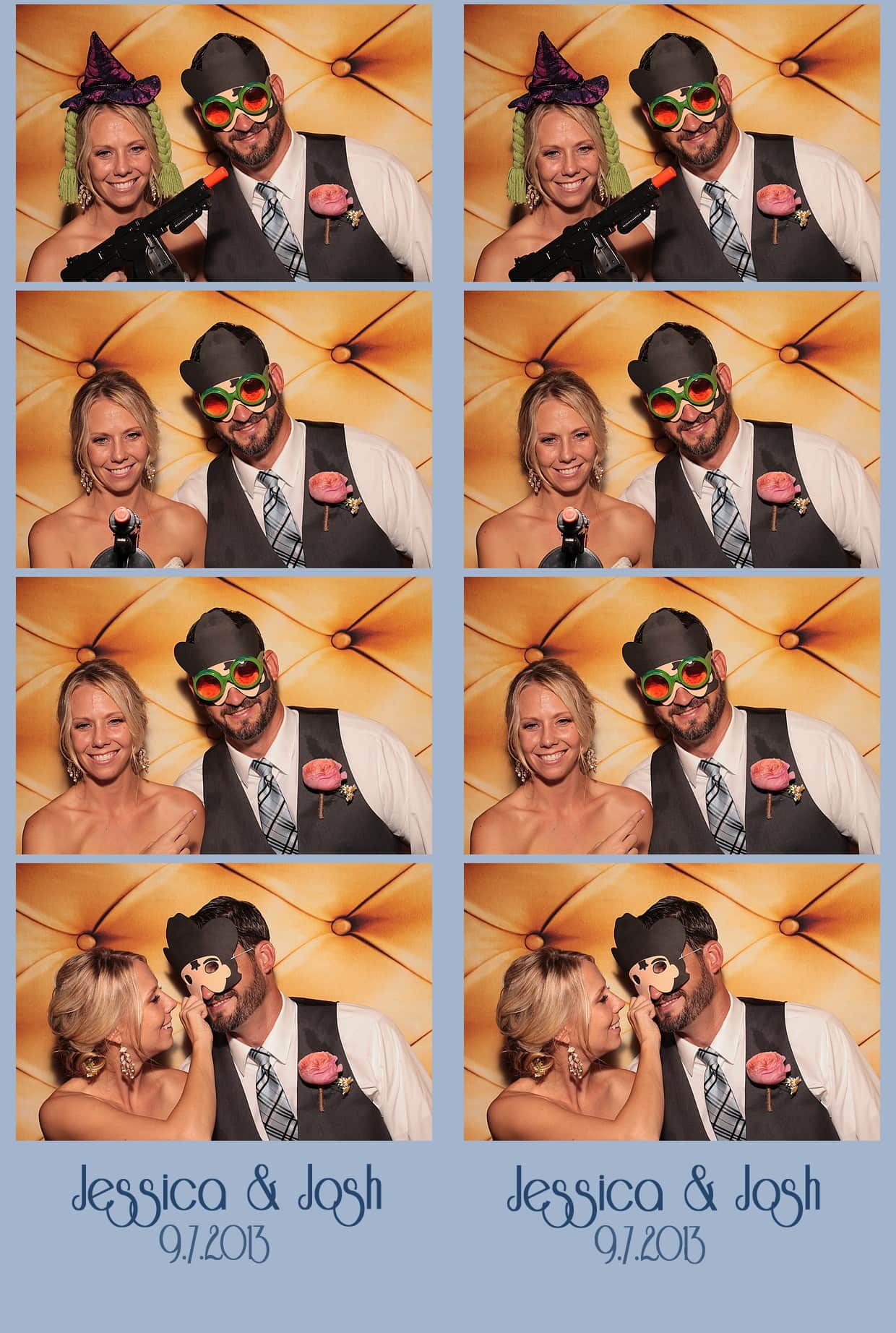 Photo Booth-Rental-Wedding-Kyle-Austin-No. 1-Best-Portrait-Memories-Gold-Backdrop-Fun-Props